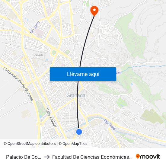 Palacio De Congresos to Facultad De Ciencias Económicas Y Empresariales map