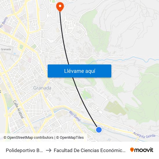 Polideportivo Bola De Oro to Facultad De Ciencias Económicas Y Empresariales map