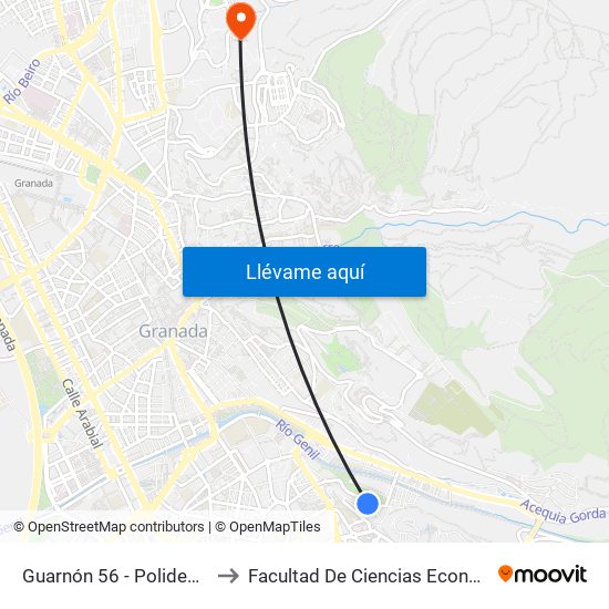 Guarnón 56 - Polideportivo Bola De Oro to Facultad De Ciencias Económicas Y Empresariales map