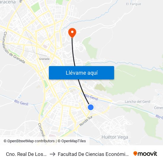 Cno. Real De Los Neveros 28 to Facultad De Ciencias Económicas Y Empresariales map