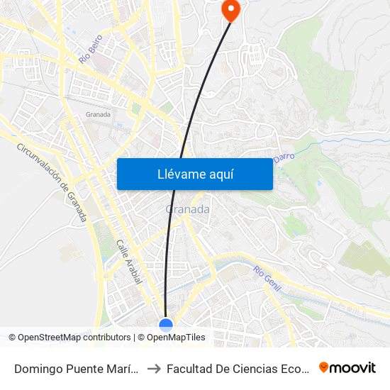 Domingo Puente Marín 4 - Rotonda Aviación to Facultad De Ciencias Económicas Y Empresariales map