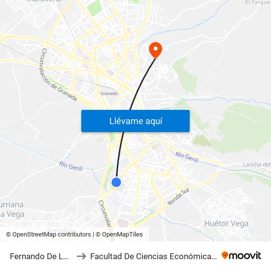 Fernando De Los Ríos 23 to Facultad De Ciencias Económicas Y Empresariales map