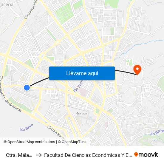 Ctra. Málaga 81 to Facultad De Ciencias Económicas Y Empresariales map