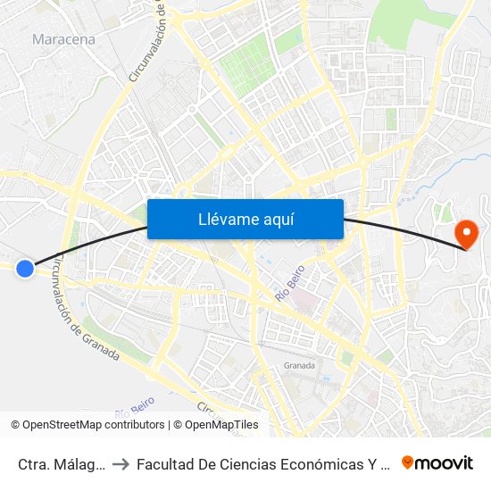 Ctra. Málaga 142 to Facultad De Ciencias Económicas Y Empresariales map
