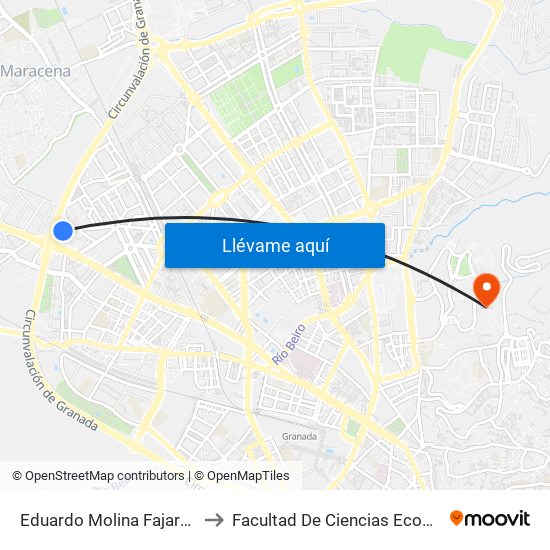 Eduardo Molina Fajardo - Escuela Gerencia to Facultad De Ciencias Económicas Y Empresariales map