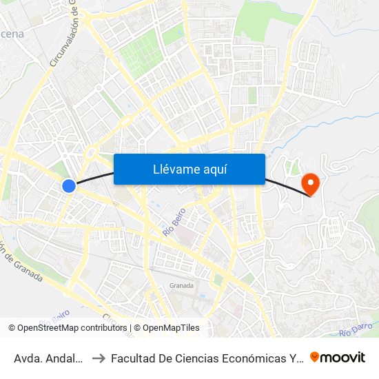 Avda. Andalucía 91 to Facultad De Ciencias Económicas Y Empresariales map