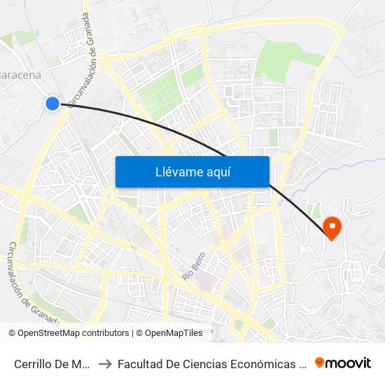 Cerrillo De Maracena to Facultad De Ciencias Económicas Y Empresariales map