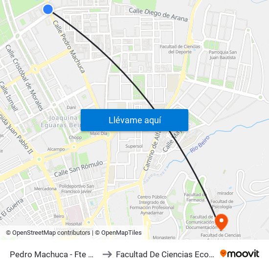 Pedro Machuca - Fte Centro De Salud Cartuja to Facultad De Ciencias Económicas Y Empresariales map