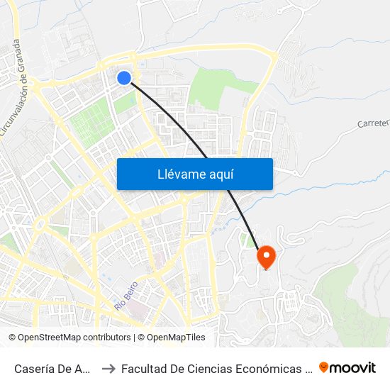 Casería De Aguirre 63 to Facultad De Ciencias Económicas Y Empresariales map