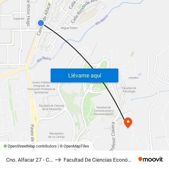 Cno. Alfacar 27 - Casería Montijo to Facultad De Ciencias Económicas Y Empresariales map