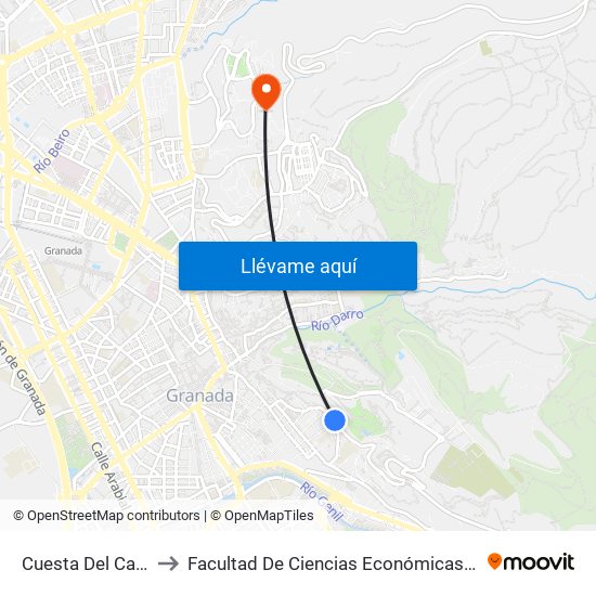 Cuesta Del Caidero 15 to Facultad De Ciencias Económicas Y Empresariales map
