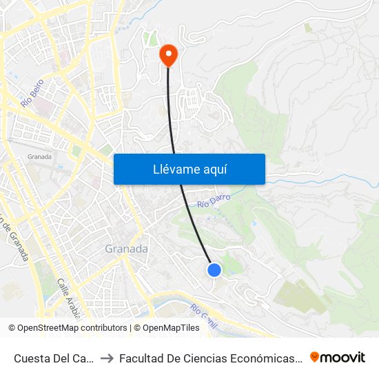 Cuesta Del Caidero 10 to Facultad De Ciencias Económicas Y Empresariales map