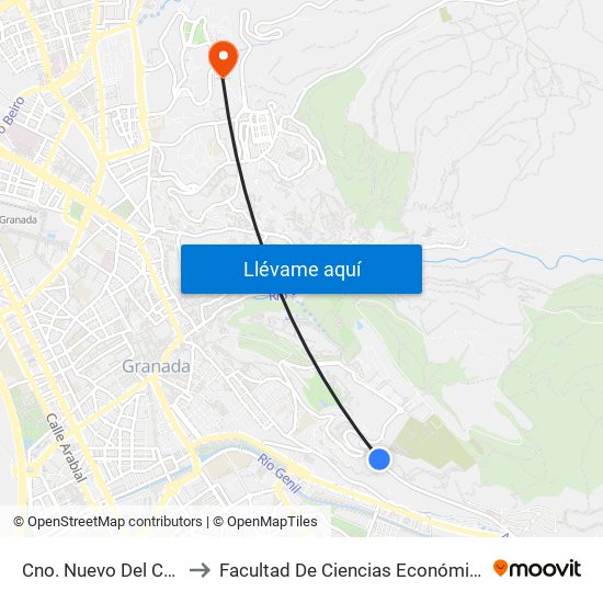 Cno. Nuevo Del Cementerio 59 to Facultad De Ciencias Económicas Y Empresariales map