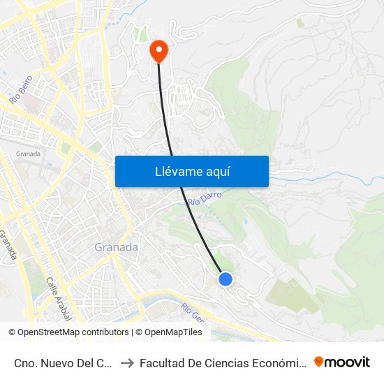 Cno. Nuevo Del Cementerio 19 to Facultad De Ciencias Económicas Y Empresariales map