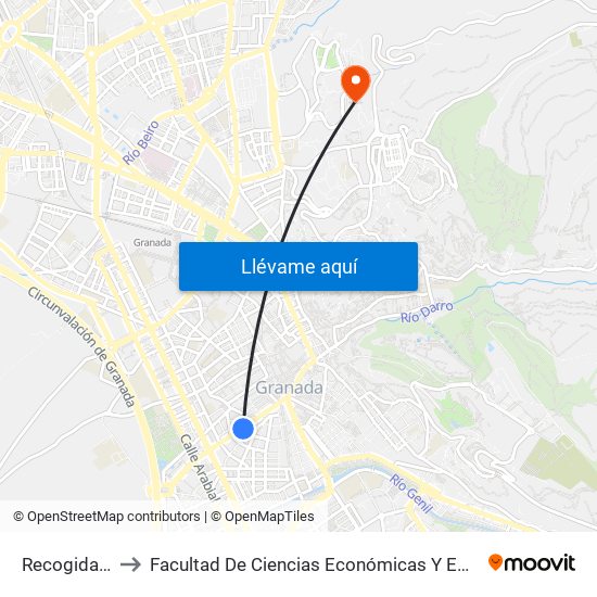 Recogidas 35 to Facultad De Ciencias Económicas Y Empresariales map