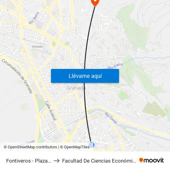 Fontiveros - Plaza De La Hípica to Facultad De Ciencias Económicas Y Empresariales map