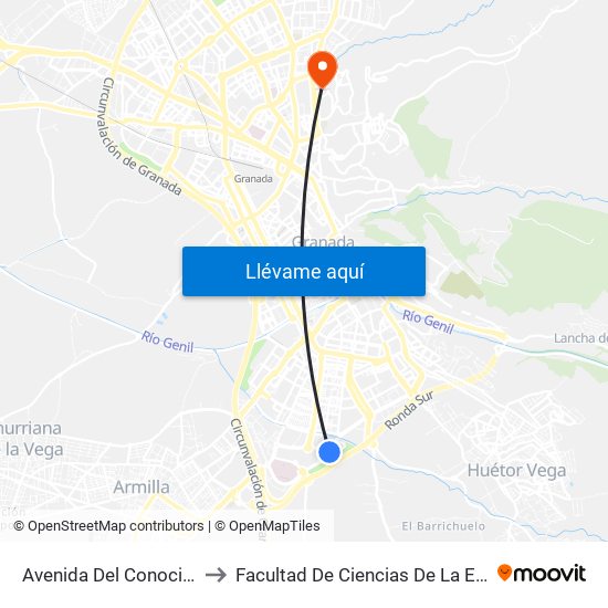 Avenida Del Conocimiento to Facultad De Ciencias De La Educación map