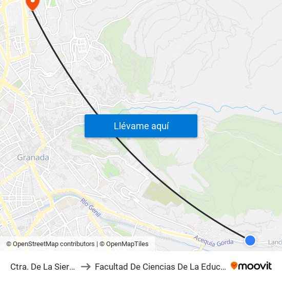 Ctra. De La Sierra 4 to Facultad De Ciencias De La Educación map