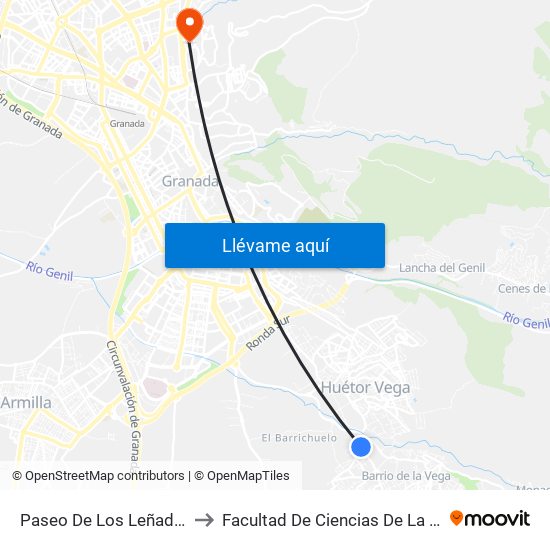 Paseo De Los Leñadores 1 V to Facultad De Ciencias De La Educación map