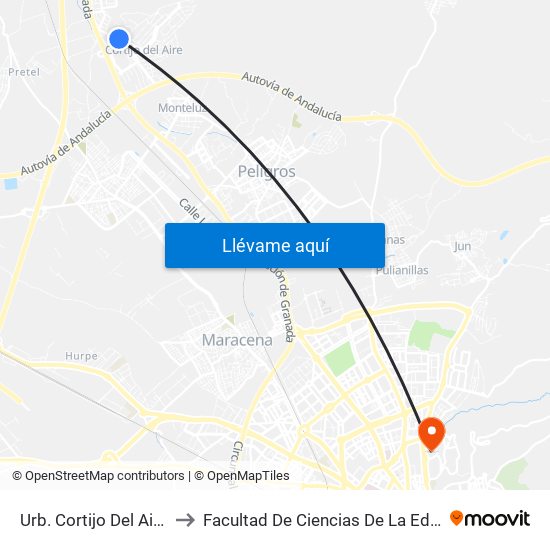 Urb. Cortijo Del Aire 2 V to Facultad De Ciencias De La Educación map
