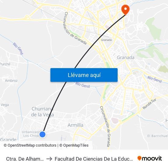 Ctra. De Alhama 5 to Facultad De Ciencias De La Educación map