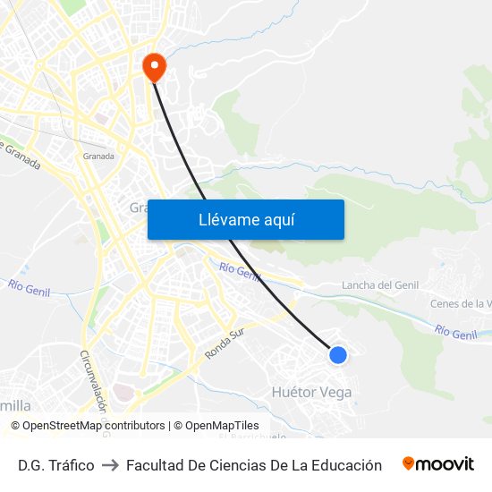 D.G. Tráfico to Facultad De Ciencias De La Educación map