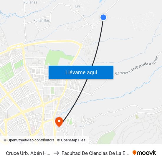 Cruce Urb. Abén Humeya to Facultad De Ciencias De La Educación map