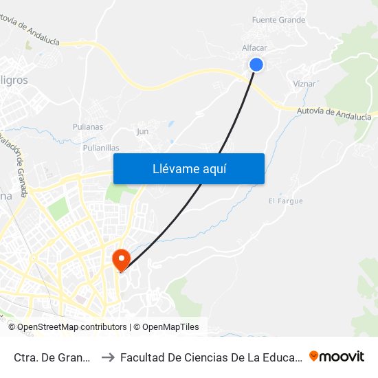Ctra. De Granada to Facultad De Ciencias De La Educación map