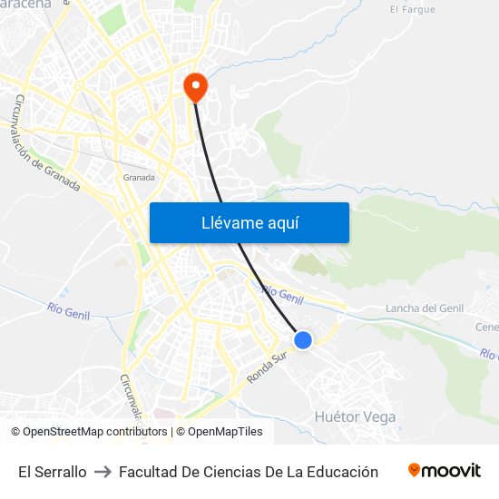 El Serrallo to Facultad De Ciencias De La Educación map