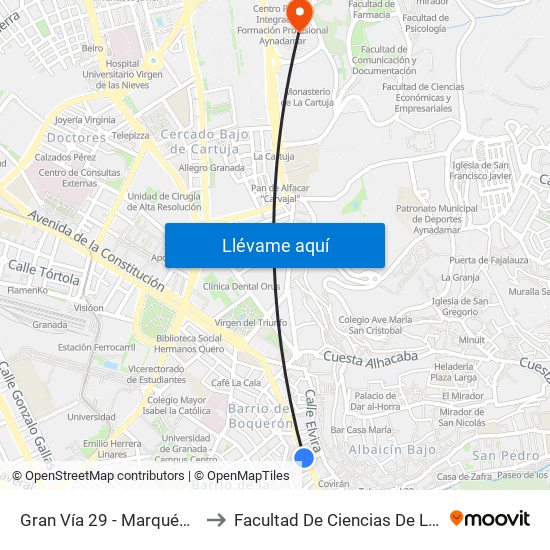 Gran Vía 29 - Marqués De Falces to Facultad De Ciencias De La Educación map
