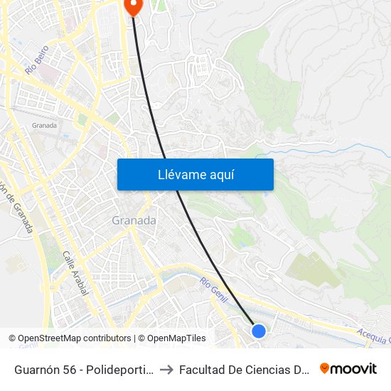 Guarnón 56 - Polideportivo Bola De Oro to Facultad De Ciencias De La Educación map