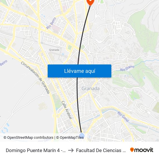 Domingo Puente Marín 4 - Rotonda Aviación to Facultad De Ciencias De La Educación map