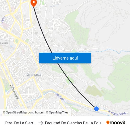 Ctra. De La Sierra 87 to Facultad De Ciencias De La Educación map