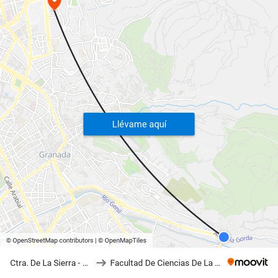 Ctra. De La Sierra - Hospital to Facultad De Ciencias De La Educación map