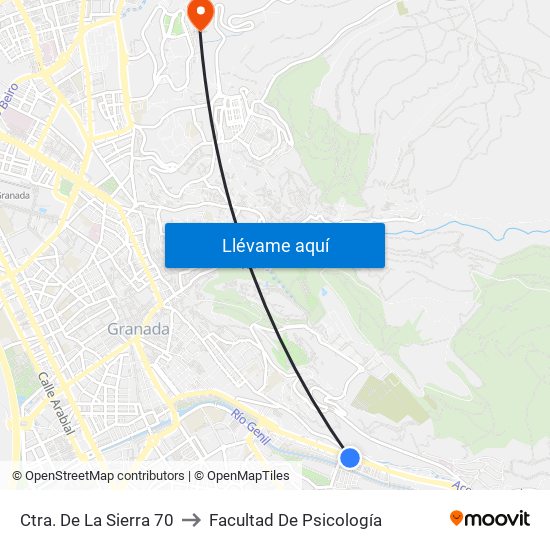 Ctra. De La Sierra 70 to Facultad De Psicología map