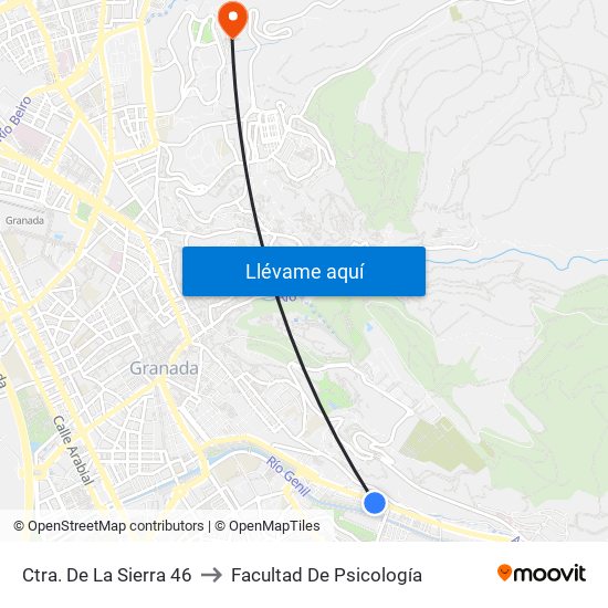 Ctra. De La Sierra 46 to Facultad De Psicología map