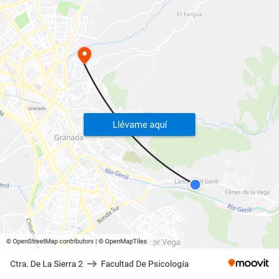 Ctra. De La Sierra 2 to Facultad De Psicología map