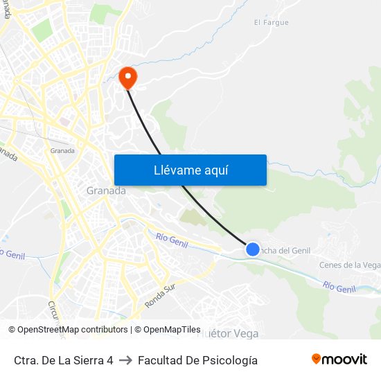 Ctra. De La Sierra 4 to Facultad De Psicología map