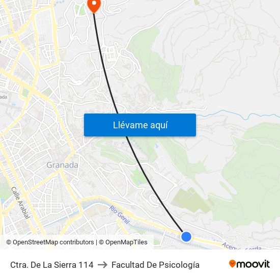 Ctra. De La Sierra 114 to Facultad De Psicología map