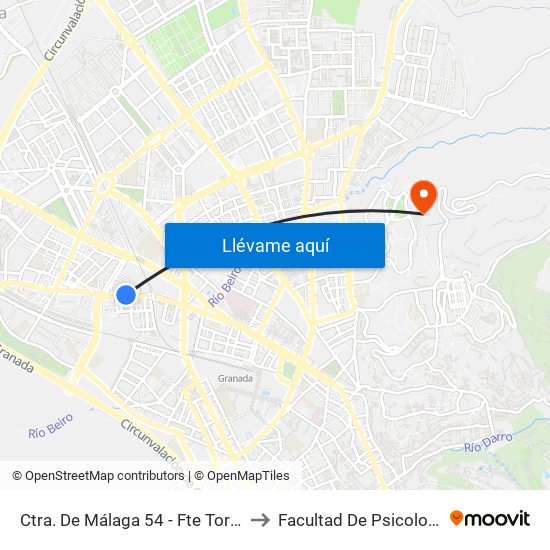 Ctra. De Málaga 54 - Fte Torres to Facultad De Psicología map