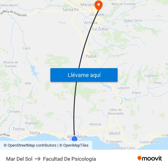 Mar Del Sol to Facultad De Psicología map