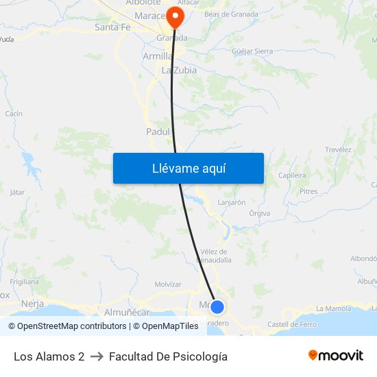 Los Alamos 2 to Facultad De Psicología map