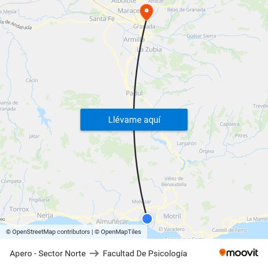 Apero - Sector Norte to Facultad De Psicología map