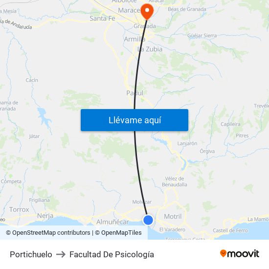 Portichuelo to Facultad De Psicología map