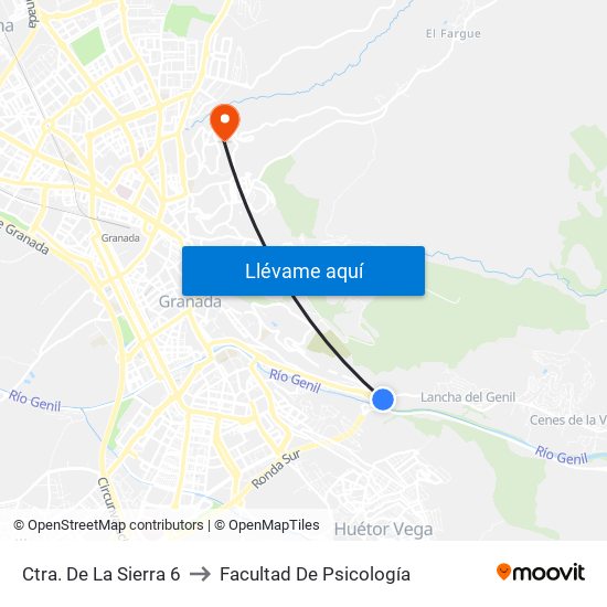 Ctra. De La Sierra 6 to Facultad De Psicología map