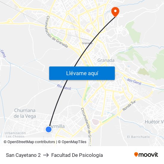 San Cayetano 2 to Facultad De Psicología map