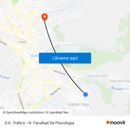 D.G. Tráfico to Facultad De Psicología map