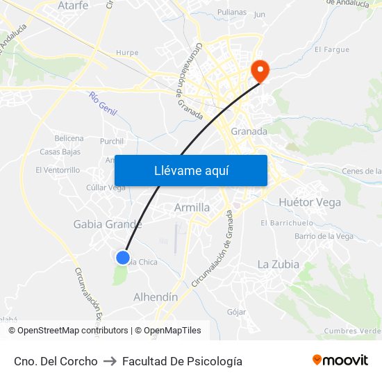 Cno. Del Corcho to Facultad De Psicología map