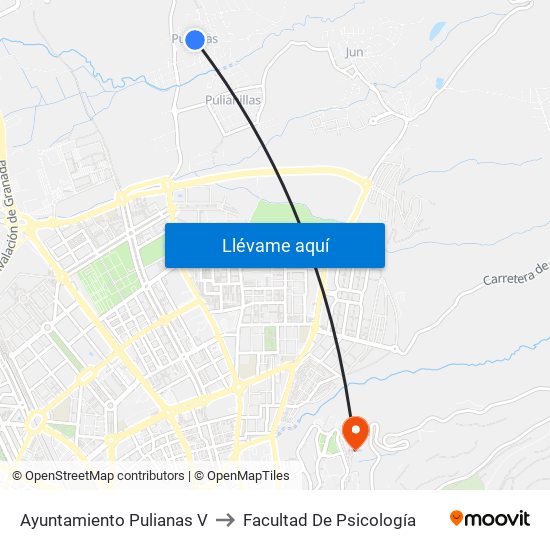Ayuntamiento Pulianas V to Facultad De Psicología map