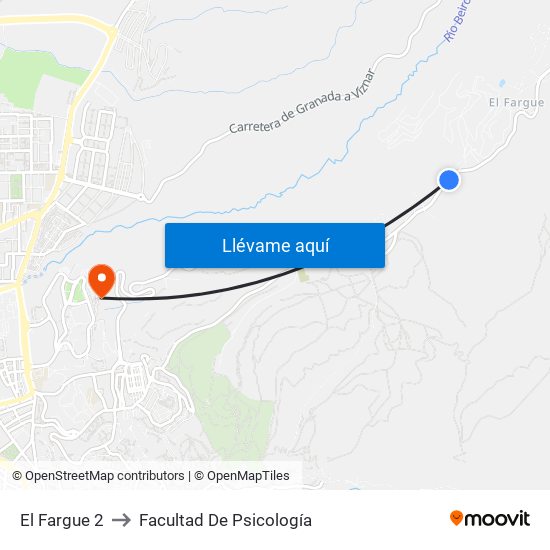 El Fargue 2 to Facultad De Psicología map